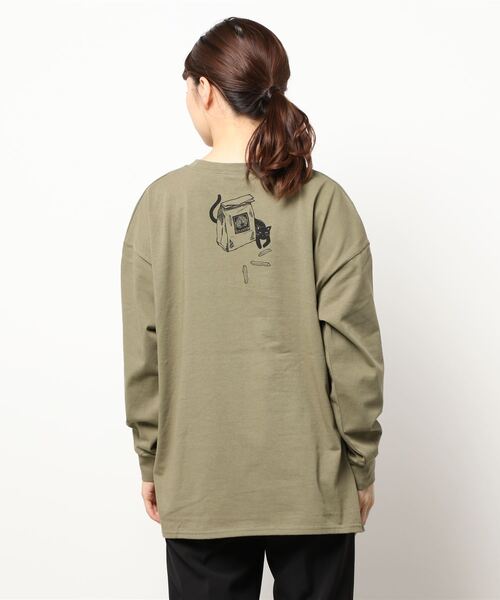 ScoLar（スカラー）の「スカラーセット柄ロングスリーブTシャツ（Tシャツ/カットソー・レディース・ブラック/オフホワイト/カーキ・M）」の21枚目の写真