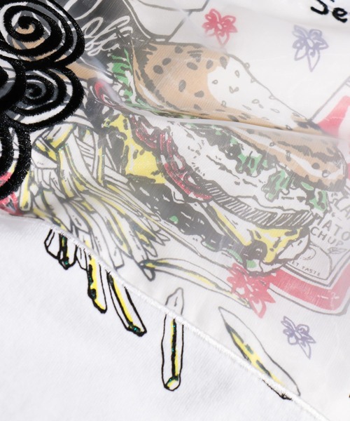 ScoLar（スカラー）の「スカラーセット柄ロングスリーブTシャツ（Tシャツ/カットソー・レディース・ブラック/オフホワイト/カーキ・M）」の8枚目の写真