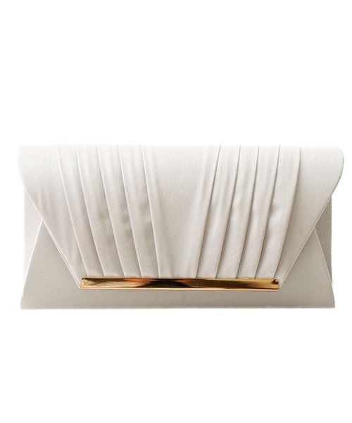 PourVous（プールヴー）の「サテン タック パーティーバッグ 結婚式 同窓会 オケージョン 二次会 （クラッチバッグ・レディース・ブラック/シルバー/ゴールド/ブロンズ・FREE）」の5枚目の写真