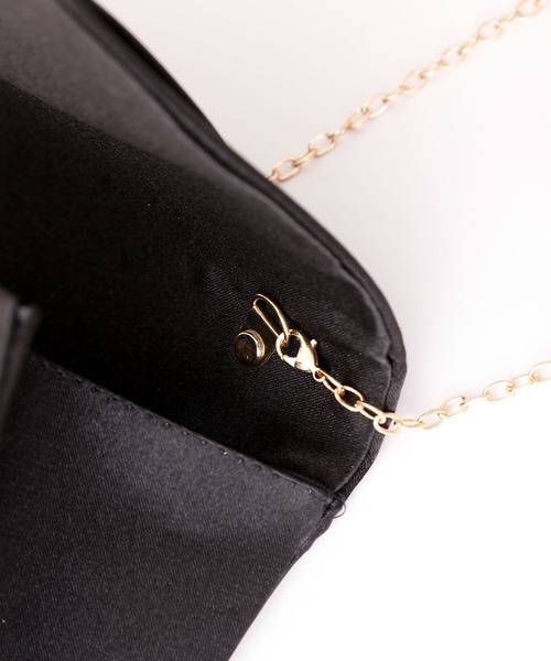 PourVous（プールヴー）の「サテン タック パーティーバッグ 結婚式 同窓会 オケージョン 二次会 （クラッチバッグ・レディース・ブラック/シルバー/ゴールド/ブロンズ・FREE）」の15枚目の写真