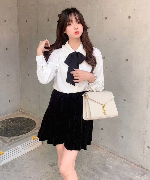 titty＆Co. PETIT by poyo（ティティーアンドコープティバイポヨ）の「【titty&Co.PETIT by POYO】ビッグリボンフリルカラーシャツ（シャツ/ブラウス・レディース・ホワイト・FREE）」の4枚目の写真