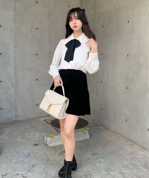 titty＆Co. PETIT by poyo（ティティーアンドコープティバイポヨ）の「【titty&Co.PETIT by POYO】ビッグリボンフリルカラーシャツ（シャツ/ブラウス・レディース・ホワイト・FREE）」の2枚目の写真