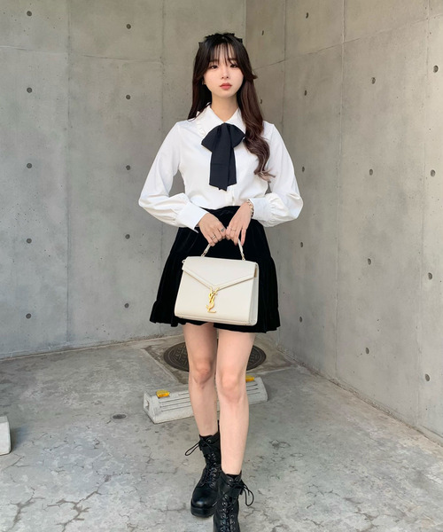 titty＆Co. PETIT by poyo（ティティーアンドコープティバイポヨ）の「【titty&Co.PETIT by POYO】ビッグリボンフリルカラーシャツ（シャツ/ブラウス・レディース・ホワイト・FREE）」の5枚目の写真