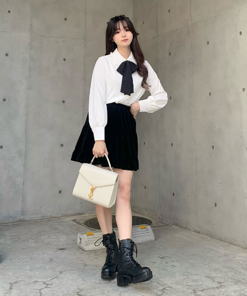 titty＆Co. PETIT by poyo（ティティーアンドコープティバイポヨ）の「【titty&Co.PETIT by POYO】ビッグリボンフリルカラーシャツ（シャツ/ブラウス・レディース・ホワイト・FREE）」の3枚目の写真