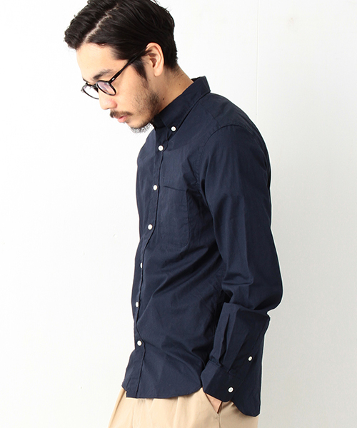BEAMS PLUS（ビームスプラス）の「◎BEAMS PLUS / カラー ブロードBDシャツ（シャツ/ブラウス・メンズ・ネイビー/オリーブ/ベージュ/チャコールグレー/ブルー・LARGE/SMALL/X-LARGE/MEDIUM/X-SMALL/XX-LARGE）」の10枚目の写真