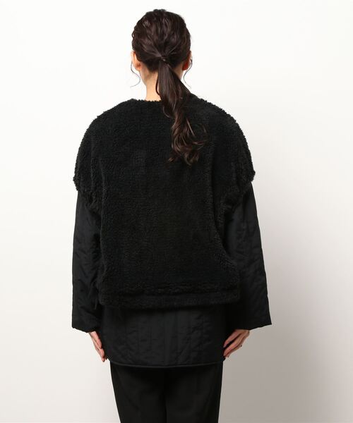 LiSeek（リシーク）の「【LiSeeK】ボアベスト付キルティングブルゾン（ブルゾン・レディース・ブラック/ホワイト・FREE）」の22枚目の写真