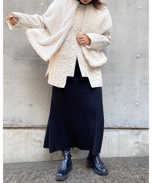 LiSeek（リシーク）の「【LiSeeK】ボアベスト付キルティングブルゾン（ブルゾン・レディース・ブラック/ホワイト・FREE）」の11枚目の写真