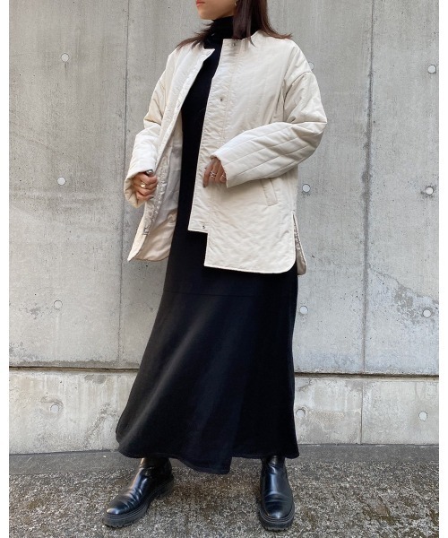 LiSeek（リシーク）の「【LiSeeK】ボアベスト付キルティングブルゾン（ブルゾン・レディース・ブラック/ホワイト・FREE）」の15枚目の写真