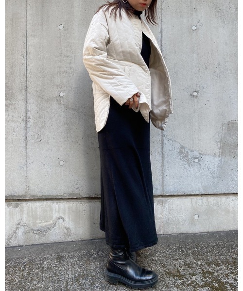 LiSeek（リシーク）の「【LiSeeK】ボアベスト付キルティングブルゾン（ブルゾン・レディース・ブラック/ホワイト・FREE）」の8枚目の写真