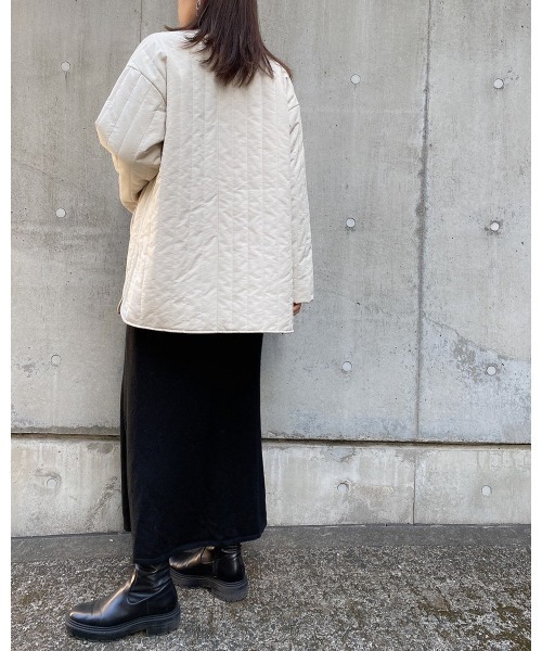 LiSeek（リシーク）の「【LiSeeK】ボアベスト付キルティングブルゾン（ブルゾン・レディース・ブラック/ホワイト・FREE）」の12枚目の写真