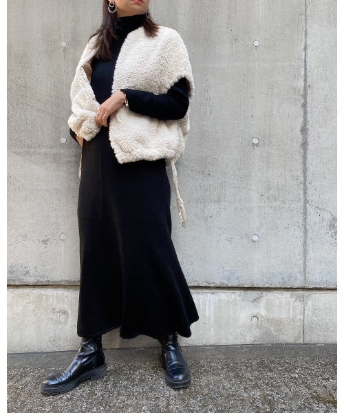 LiSeek（リシーク）の「【LiSeeK】ボアベスト付キルティングブルゾン（ブルゾン・レディース・ブラック/ホワイト・FREE）」の20枚目の写真