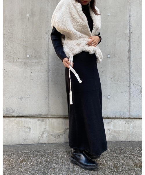 LiSeek（リシーク）の「【LiSeeK】ボアベスト付キルティングブルゾン（ブルゾン・レディース・ブラック/ホワイト・FREE）」の16枚目の写真