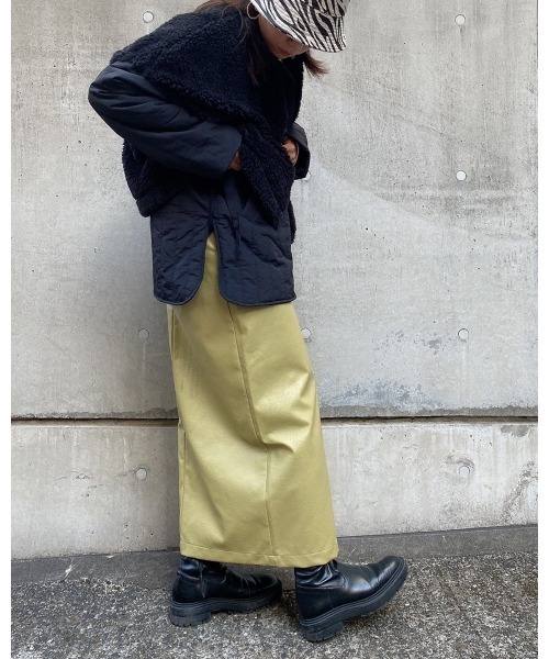 LiSeek（リシーク）の「【LiSeeK】ボアベスト付キルティングブルゾン（ブルゾン・レディース・ブラック/ホワイト・FREE）」の9枚目の写真