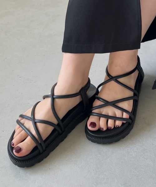 セール】クロスストラップ厚底サンダル（サンダル）｜CLEA（クレア）の