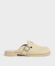 バックルド ラウンドトゥローファーミュール / Buckled Round-Toe Loafer Mules