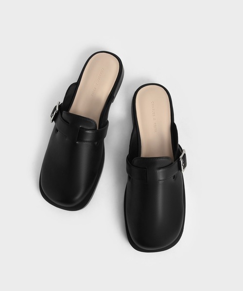 CHARLES & KEITH(チャールズ & キース)の「バックルド ラウンドトゥローファーミュール / Buckled Round-Toe Loafer Mules(サンダル・レディース・ブラック/イエロー・22.5cm/23cm/23.5cm/24.5cm/25cm/25.5cm)」の9枚目の写真