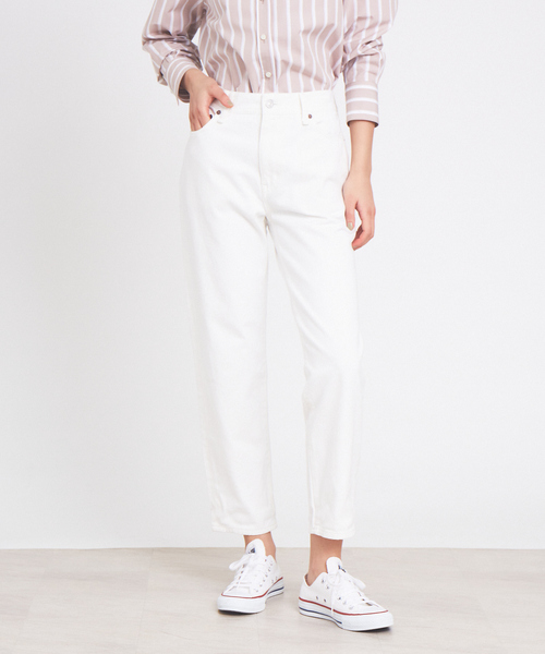 collex（コレックス）の「ボーイズライクデニムパンツ（デニムパンツ・レディース・ホワイト/ネイビー/ブルー・M/L/S）」の2枚目の写真