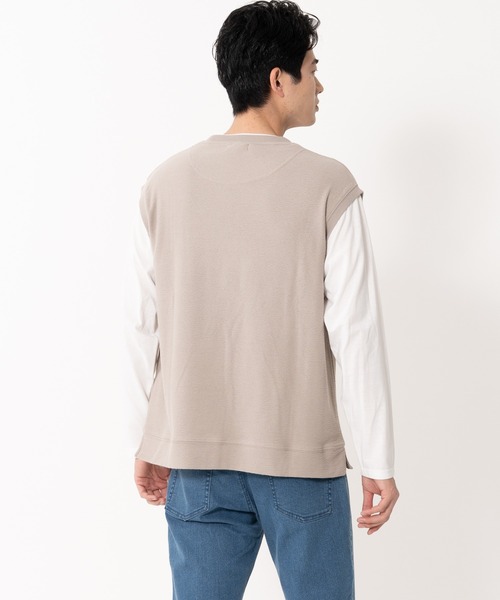 Blue Standard (ブルースタンダード)の「【BLUE STANDARD/ブルースタンダード】ブロックインレイフェイクベスト フェイクレイヤード ロンT&ベスト(Tシャツ/カットソー・メンズ・グレー/ブルー/アイボリー・MEDIUM/LARGE/X-LARGE)」の12枚目の写真