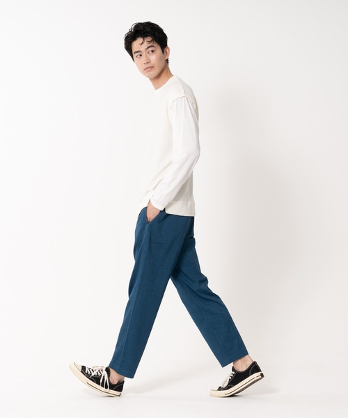 Blue Standard (ブルースタンダード)の「【BLUE STANDARD/ブルースタンダード】ブロックインレイフェイクベスト フェイクレイヤード ロンT&ベスト(Tシャツ/カットソー・メンズ・グレー/ブルー/アイボリー・MEDIUM/LARGE/X-LARGE)」の17枚目の写真
