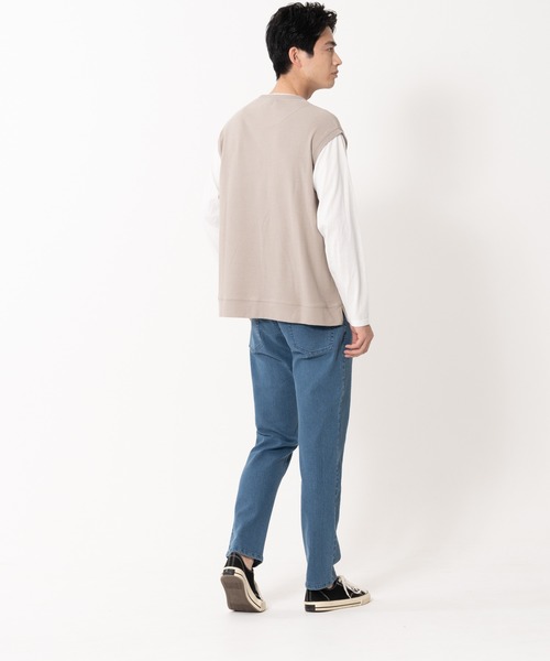 Blue Standard (ブルースタンダード)の「【BLUE STANDARD/ブルースタンダード】ブロックインレイフェイクベスト フェイクレイヤード ロンT&ベスト(Tシャツ/カットソー・メンズ・グレー/ブルー/アイボリー・MEDIUM/LARGE/X-LARGE)」の6枚目の写真