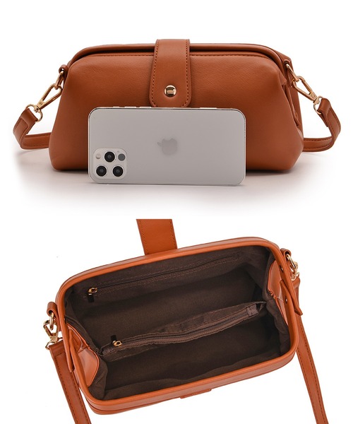 【関税込】 ショルダーバッグ - カシューナッツブラウン スモール ターンロック ショルダー バッグ womens. 18000