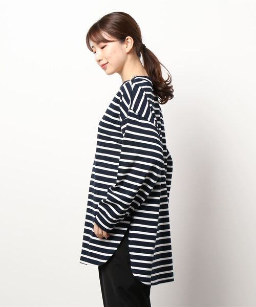 ＪＵＧＬＡＮＳ（ユグランス）の「☆ 定番アイテム。オーバーサイズボーダープルオーバー　S2607（Tシャツ/カットソー・レディース・ピンク/ネイビー/ブルー・FREE）」の5枚目の写真