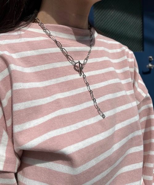 ＪＵＧＬＡＮＳ（ユグランス）の「☆ 定番アイテム。オーバーサイズボーダープルオーバー　S2607（Tシャツ/カットソー・レディース・ピンク/ネイビー/ブルー・FREE）」の20枚目の写真