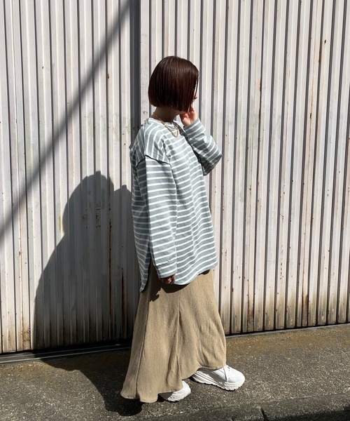 ＪＵＧＬＡＮＳ（ユグランス）の「☆ 定番アイテム。オーバーサイズボーダープルオーバー　S2607（Tシャツ/カットソー・レディース・ピンク/ネイビー/ブルー・FREE）」の9枚目の写真