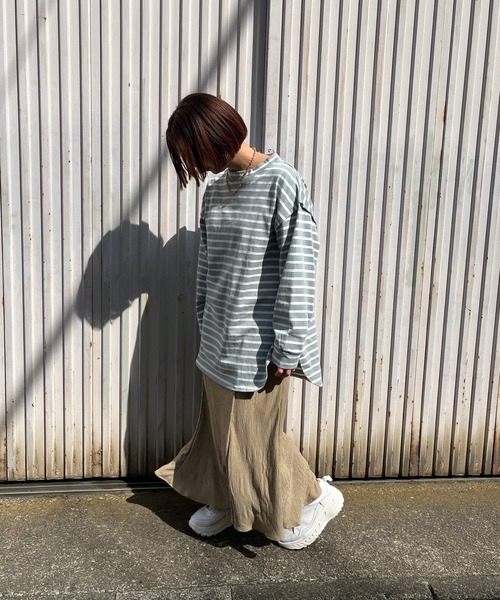 ＪＵＧＬＡＮＳ（ユグランス）の「☆ 定番アイテム。オーバーサイズボーダープルオーバー　S2607（Tシャツ/カットソー・レディース・ピンク/ネイビー/ブルー・FREE）」の10枚目の写真