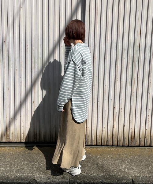 ＪＵＧＬＡＮＳ（ユグランス）の「☆ 定番アイテム。オーバーサイズボーダープルオーバー　S2607（Tシャツ/カットソー・レディース・ピンク/ネイビー/ブルー・FREE）」の11枚目の写真