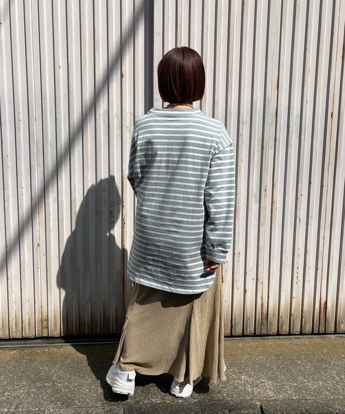 ＪＵＧＬＡＮＳ（ユグランス）の「☆ 定番アイテム。オーバーサイズボーダープルオーバー　S2607（Tシャツ/カットソー・レディース・ピンク/ネイビー/ブルー・FREE）」の12枚目の写真