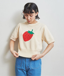 CHILD WOMAN | 綿リリヤンいちごインターシャ半袖プルオーバー(ニット/セーター)