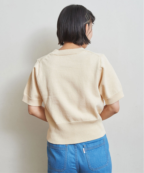美品　人気完売品　CHILD WOMAN 半袖プルオーバー•ニット•セーター CHILD WOMAN（チャイルドウーマン）の「40/2強撚綿すかし編み