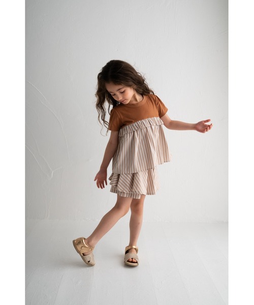 Wonder apartment(ワンダーアパートメント)の「ストライプスカートキュロット(その他パンツ・キッズ・ネイビー/ベージュ・90cm/120cm/100cm/110cm/130cm)」の3枚目の写真