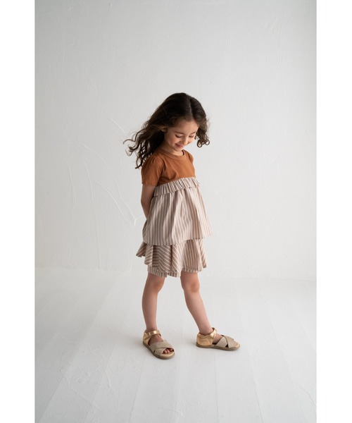 Wonder apartment(ワンダーアパートメント)の「ストライプスカートキュロット(その他パンツ・キッズ・ネイビー/ベージュ・90cm/120cm/100cm/110cm/130cm)」の4枚目の写真