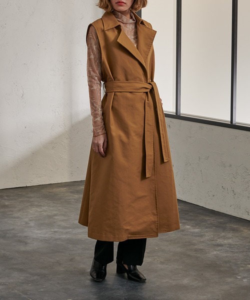 Ezick（エジック）の「４WAYトレンチコート（トレンチコート・レディース・ベージュ/ブラウン・FREE）」の2枚目の写真
