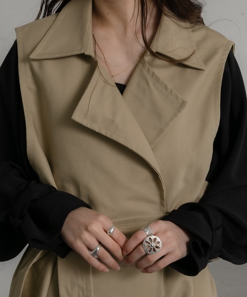 Ezick（エジック）の「４WAYトレンチコート（トレンチコート・レディース・ベージュ/ブラウン・FREE）」の22枚目の写真