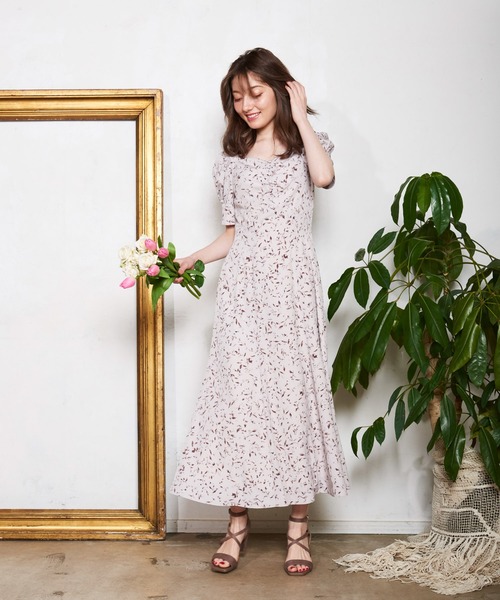 NOELA（ノエラ）の「フラワープリントパフスリーブワンピ（ワンピース