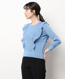 ANAYI | ラメコットンフリル　プルオーバー(ニット/セーター)