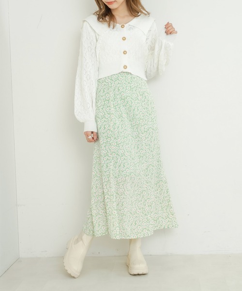 OLIVE des OLIVE（オリーブデオリーブ）の「ゆらゆらマーメイドスカート（スカート・レディース・ブラック/オフホワイト/ミント・FREE）」の13枚目の写真