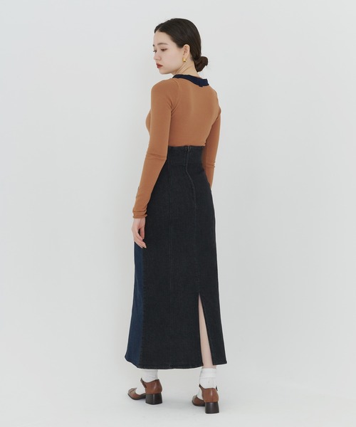 TINA：JOJUN（ティーナジョジュン）の「バイカラー マーメイドデニムスカート TINA：JOJUN（デニムスカート・レディース・ブラック/ブルー・S/M）」の7枚目の写真