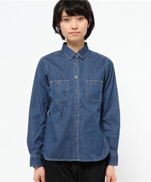 OUTLET（アウトレット）の「【CIAOPANIC TYPY】デニムシャツ（シャツ/ブラウス・レディース・ブルー/ネイビー・SMALL/MEDIUM）」の3枚目の写真