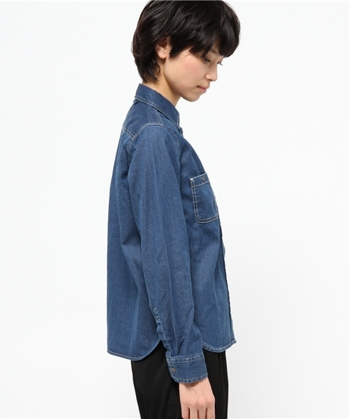 OUTLET（アウトレット）の「【CIAOPANIC TYPY】デニムシャツ（シャツ/ブラウス・レディース・ブルー/ネイビー・SMALL/MEDIUM）」の4枚目の写真