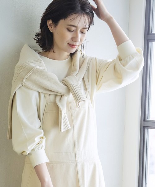 studio CLIP（スタディオクリップ）の「5ゲージアウトリンキングニットプルオーバー（ニット/セーター・レディース・オフホワイト/ピンク・FREE）」の4枚目の写真