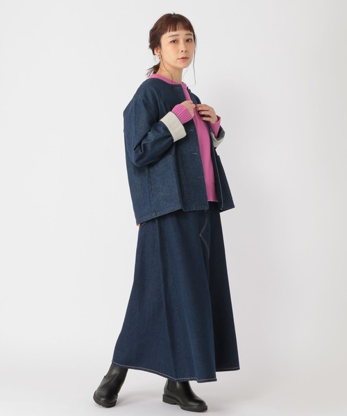 studio CLIP（スタディオクリップ）の「5ゲージアウトリンキングニットプルオーバー（ニット/セーター・レディース・オフホワイト/ピンク・FREE）」の8枚目の写真