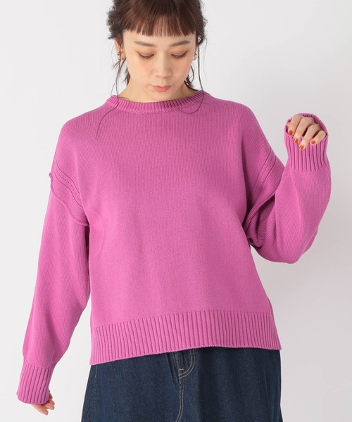 studio CLIP（スタディオクリップ）の「5ゲージアウトリンキングニットプルオーバー（ニット/セーター・レディース・オフホワイト/ピンク・FREE）」の9枚目の写真