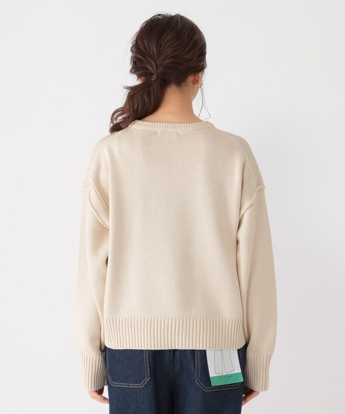 studio CLIP（スタディオクリップ）の「5ゲージアウトリンキングニットプルオーバー（ニット/セーター・レディース・オフホワイト/ピンク・FREE）」の12枚目の写真