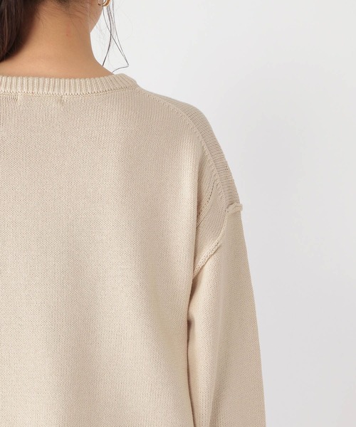 studio CLIP（スタディオクリップ）の「5ゲージアウトリンキングニットプルオーバー（ニット/セーター・レディース・オフホワイト/ピンク・FREE）」の16枚目の写真