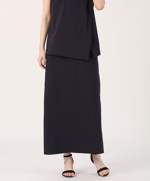 INED（イネド）の「スマッシュリネン トラペーズラインスカート【セットアップ対応】（スカート・レディース・ベージュ/ネイビー/レンガ・11号/9号/7号）」の8枚目の写真