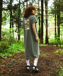 USAコットン フォトバックプリントワンピース ビッグシルエット